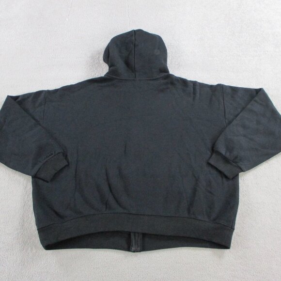 SKIMS Cotton Fleece Zip Up Hoodie Womens XL Onyx Black Sweatshirt Sweater NWT - Picture 3 of 9